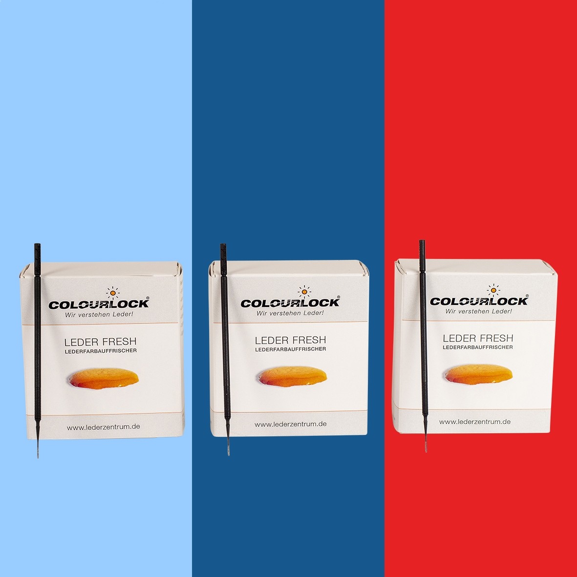 Leder kleuren, BMW M-farben, 3 x 30 ml Set | leerverf, leeronderhoud leerreparatie producten